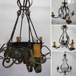 lámpara colgante de hierro forjado